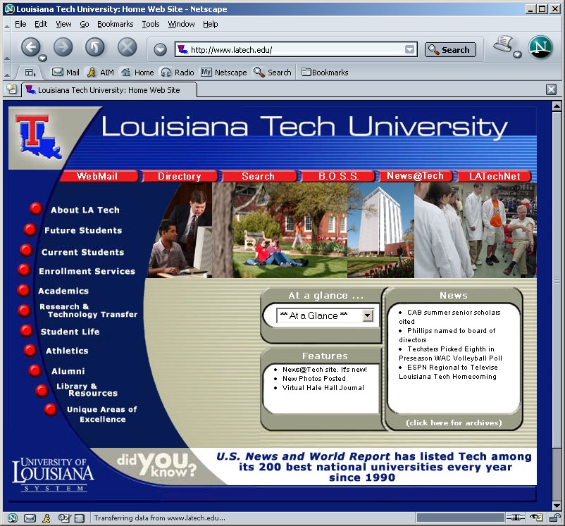 A web document as it appears using Netscape’s Communicator browser